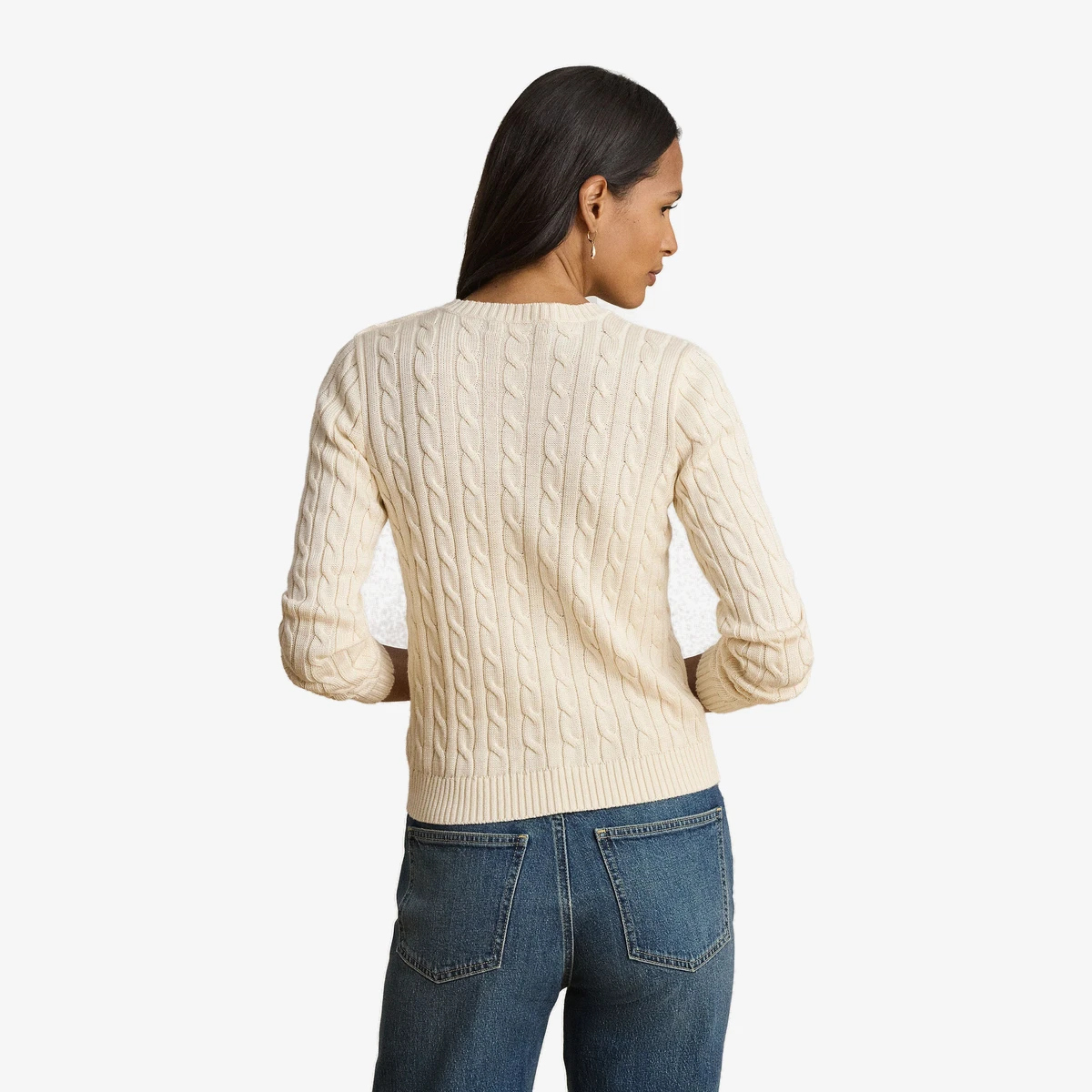 Button Trim Cable Knit Sweater вид 3