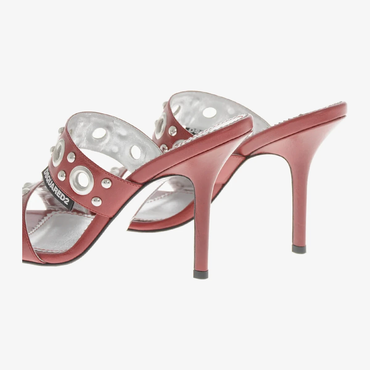 Leather Mules GOTHIC with Double Strap and Studs 10cm view 2