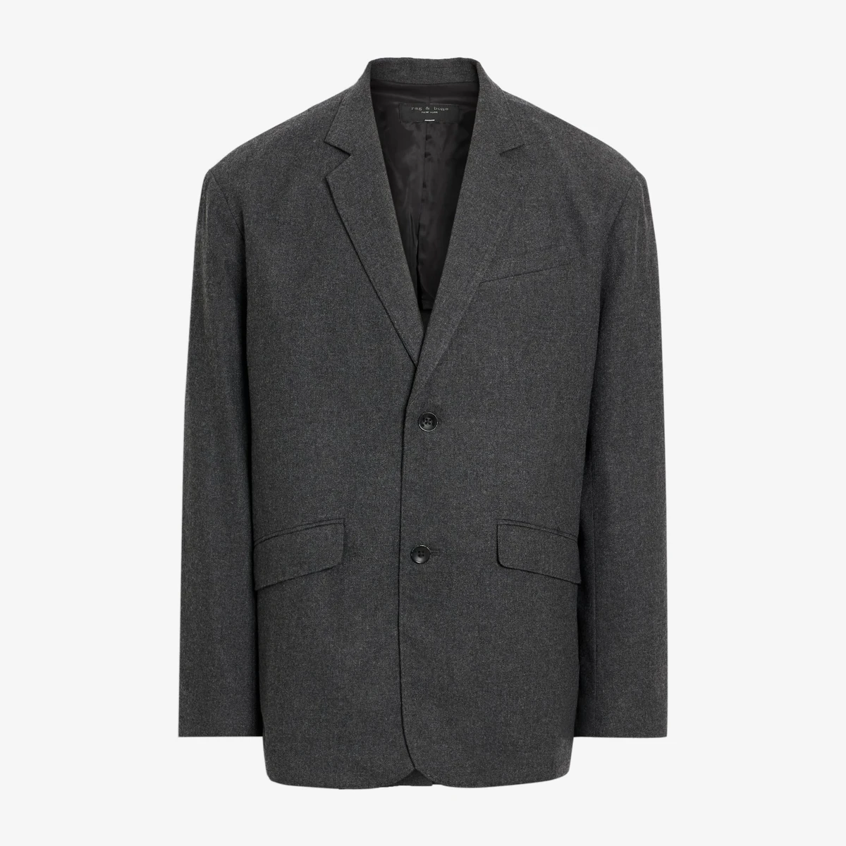 Rag & Bone Shift Flannel Wool-Blend Blazer in Grey