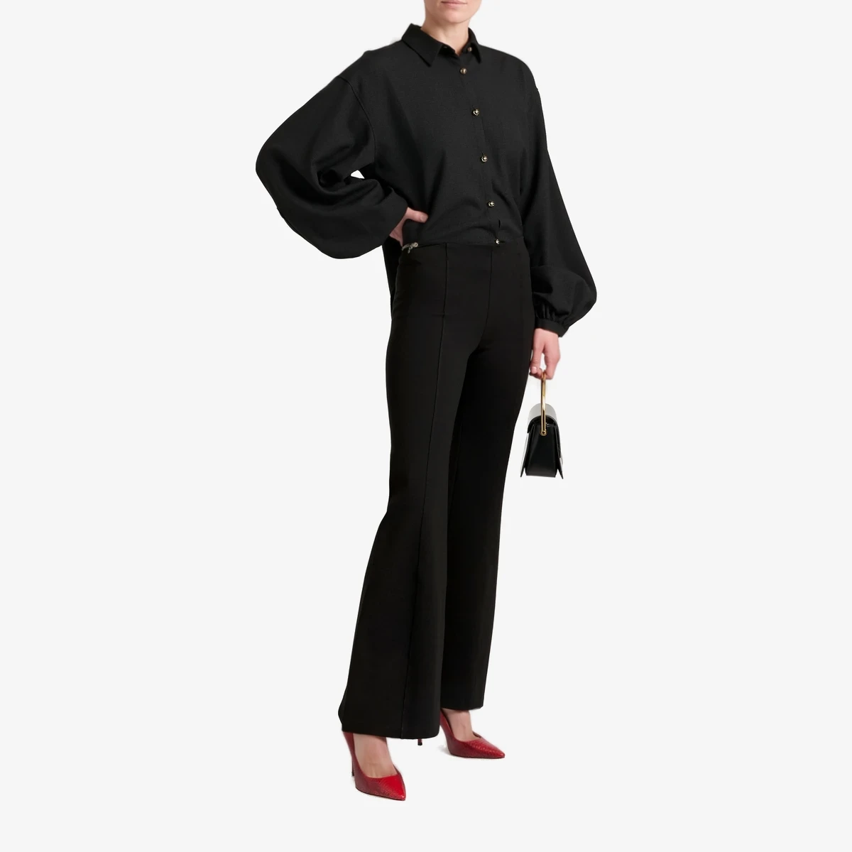 Embellished Twill Flared Pants вид 2