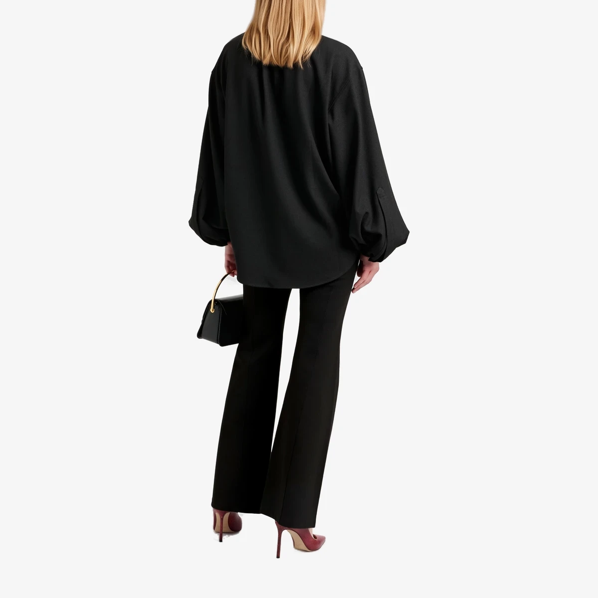 Embellished Twill Flared Pants вид 3