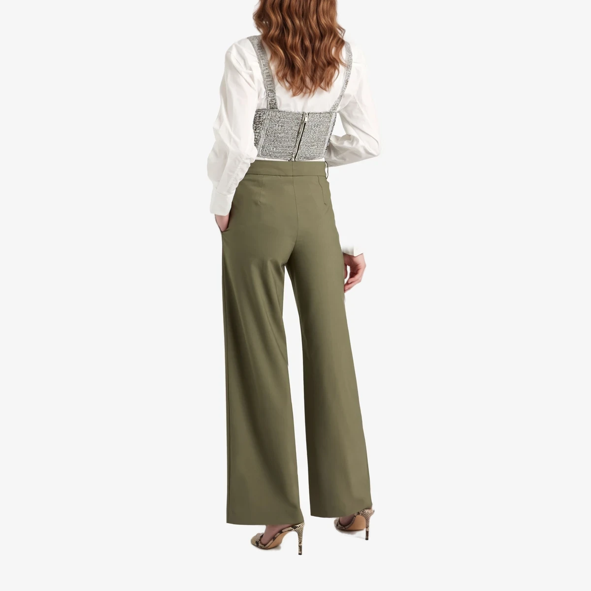 Crepe Wide-Leg Pants view 3