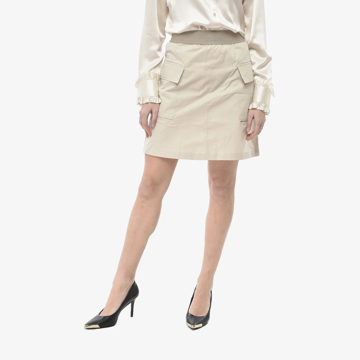 Fear of God ESSENTIALS Cargo Cotton Blend Skirt in Beige