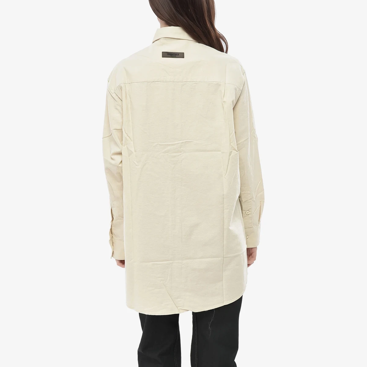 ESSENTIALS Solid-Color Shirt with Button-Down Collar view 2