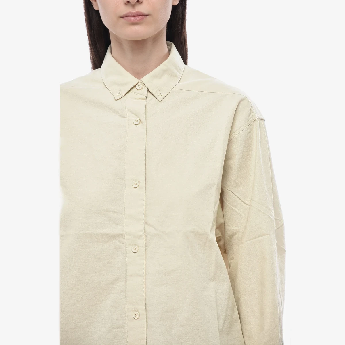 ESSENTIALS Solid-Color Shirt with Button-Down Collar view 3