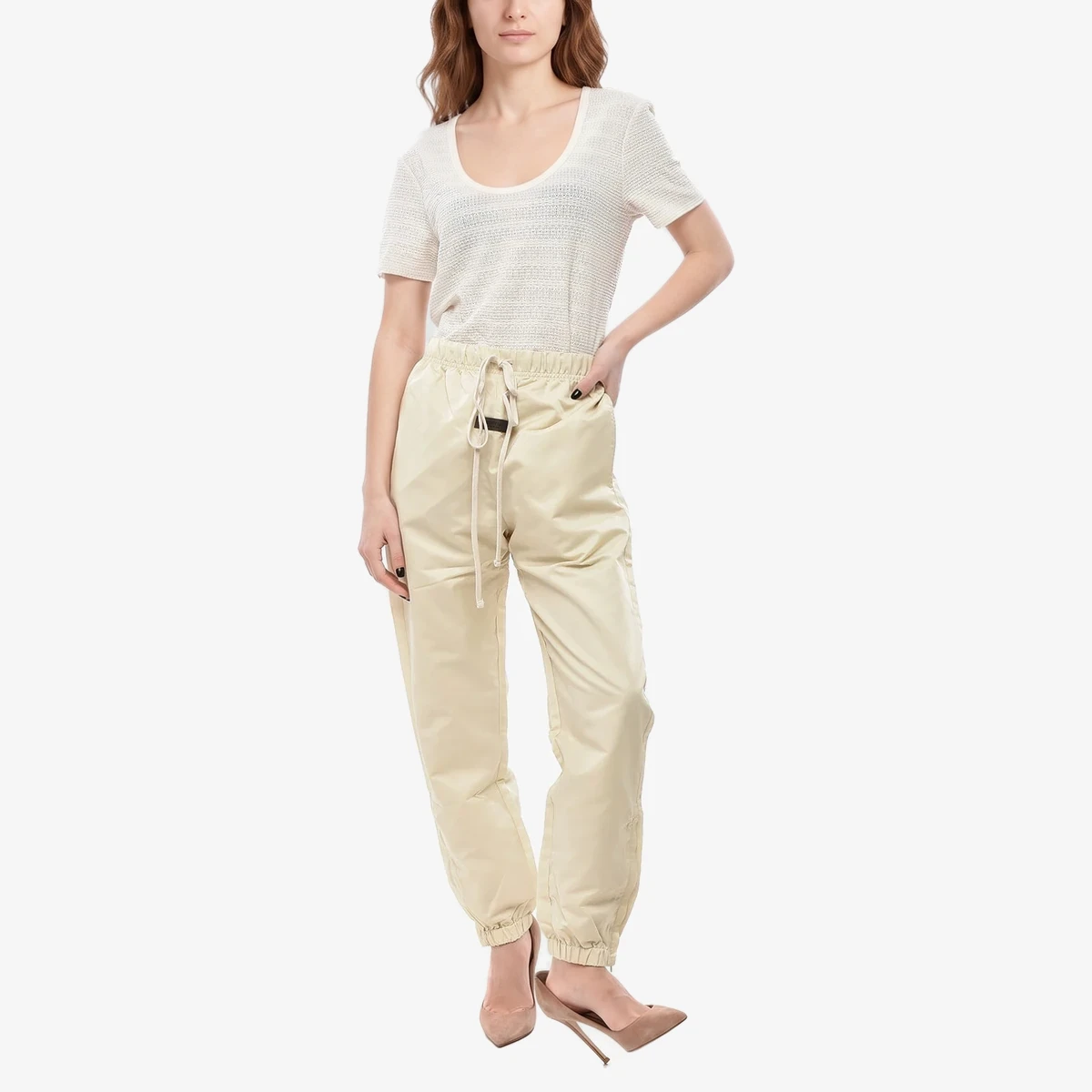 Nylon Joggers with Ankle Zip view 3