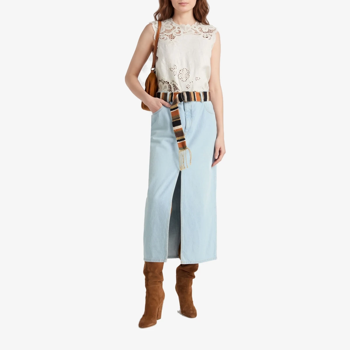 Vinea denim midi skirt view 2