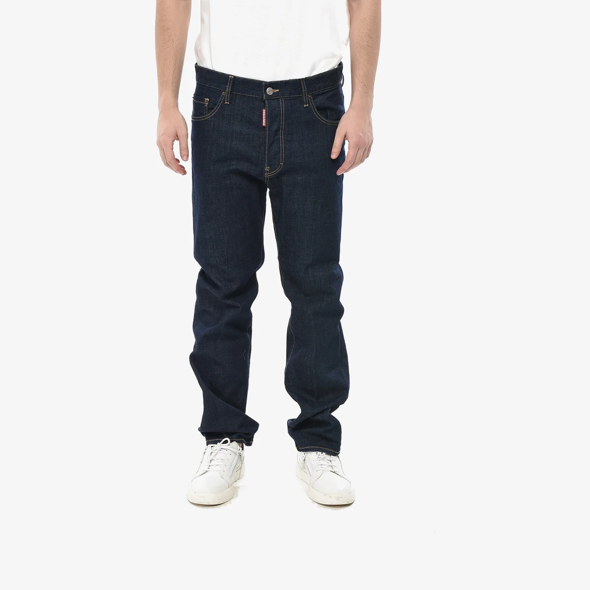 Dsquared2 Jeans 642 Straight-Leg With Leather Patch 21cm in Blue