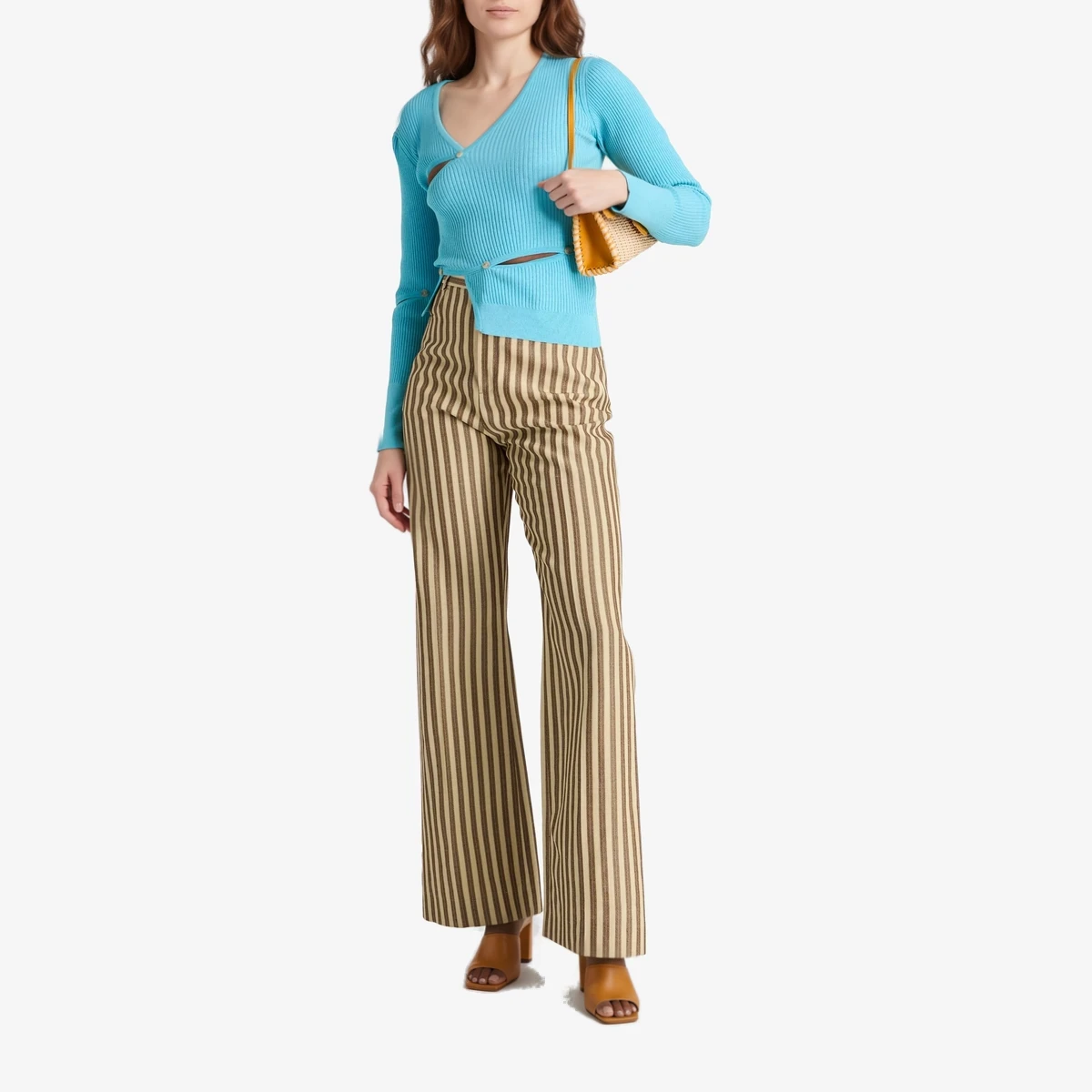Tordu Button-Embellished Cutout Ribbed-Knit Top вид 2
