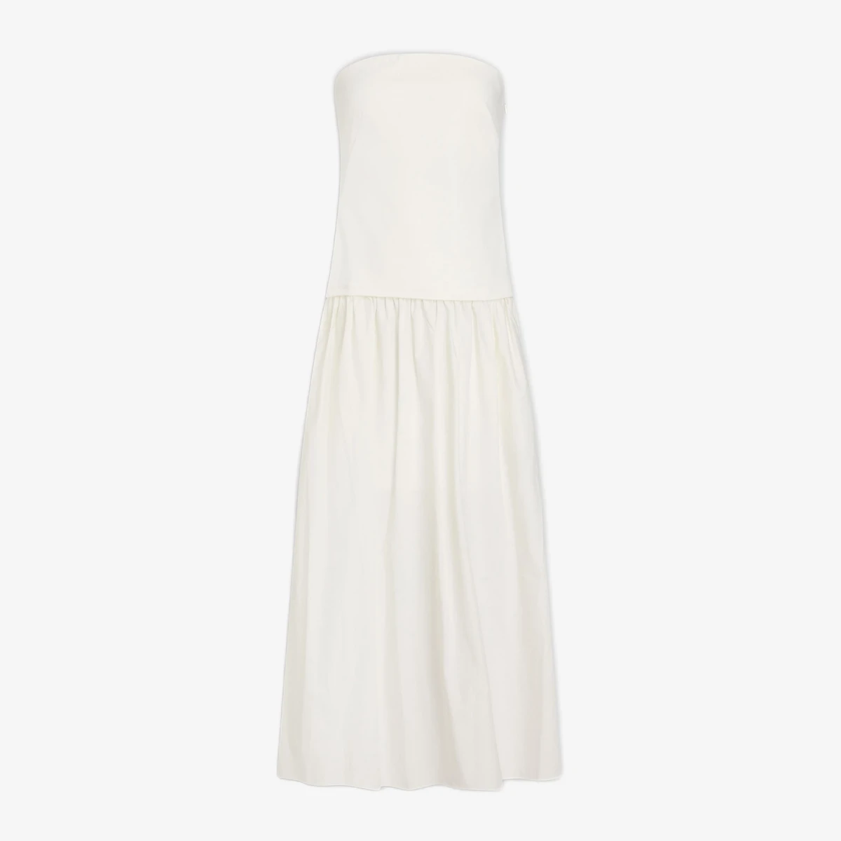 Rag & Bone Irina strapless ponte and poplin midi dress in White
