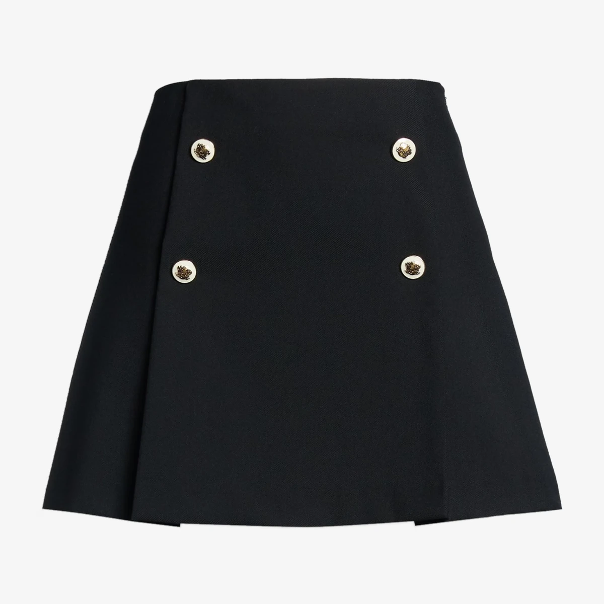 Sandro Pleated twill mini skirt in Black