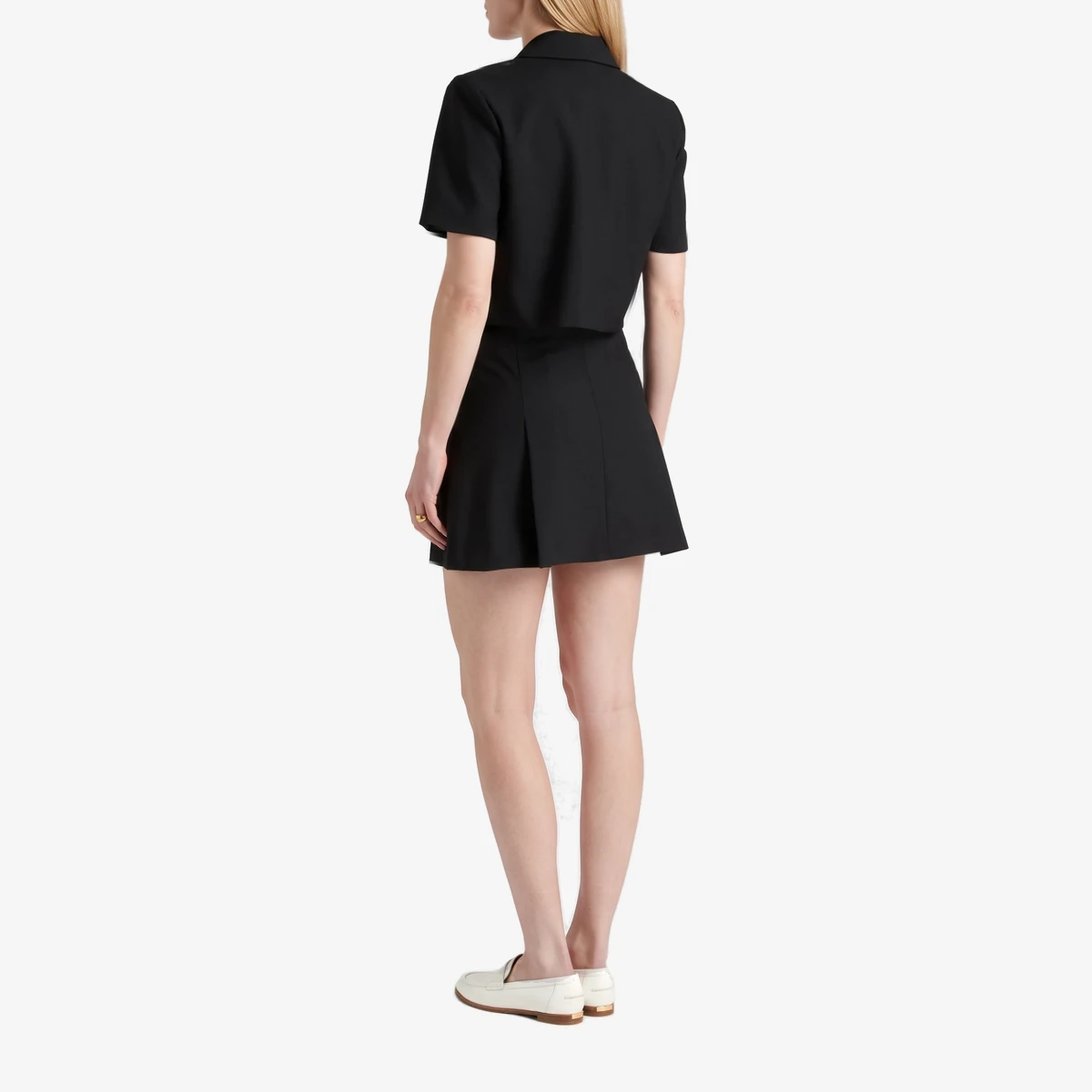 Pleated twill mini skirt вид 3