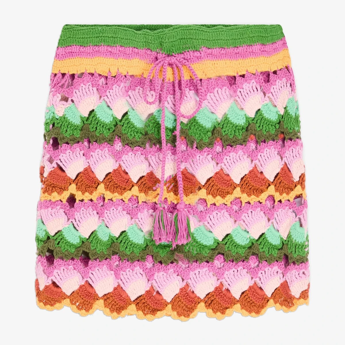 Farm Rio Crocheted cotton mini skirt in Multicolour