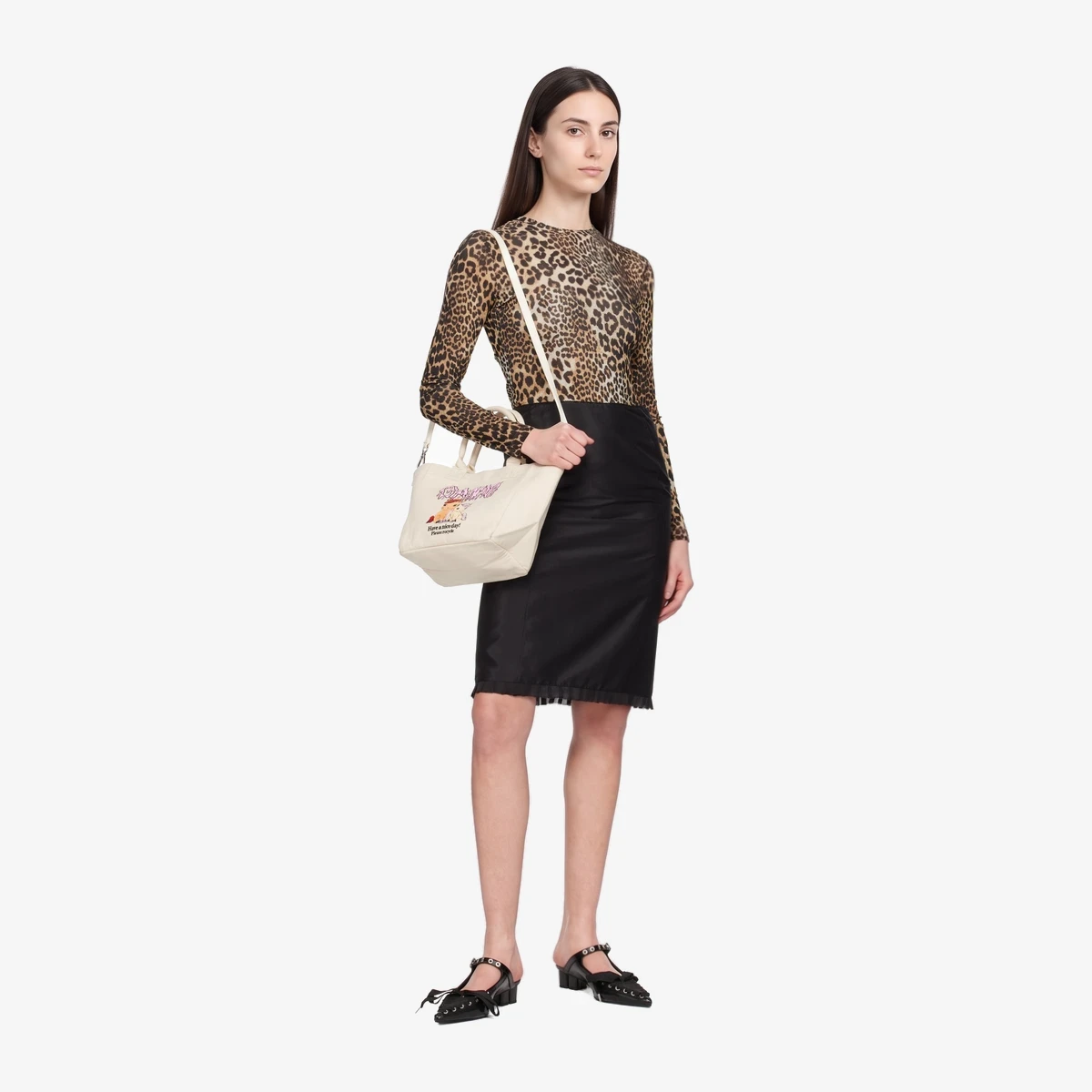 Beige Easy Pony Printed Shopper Tote view 4