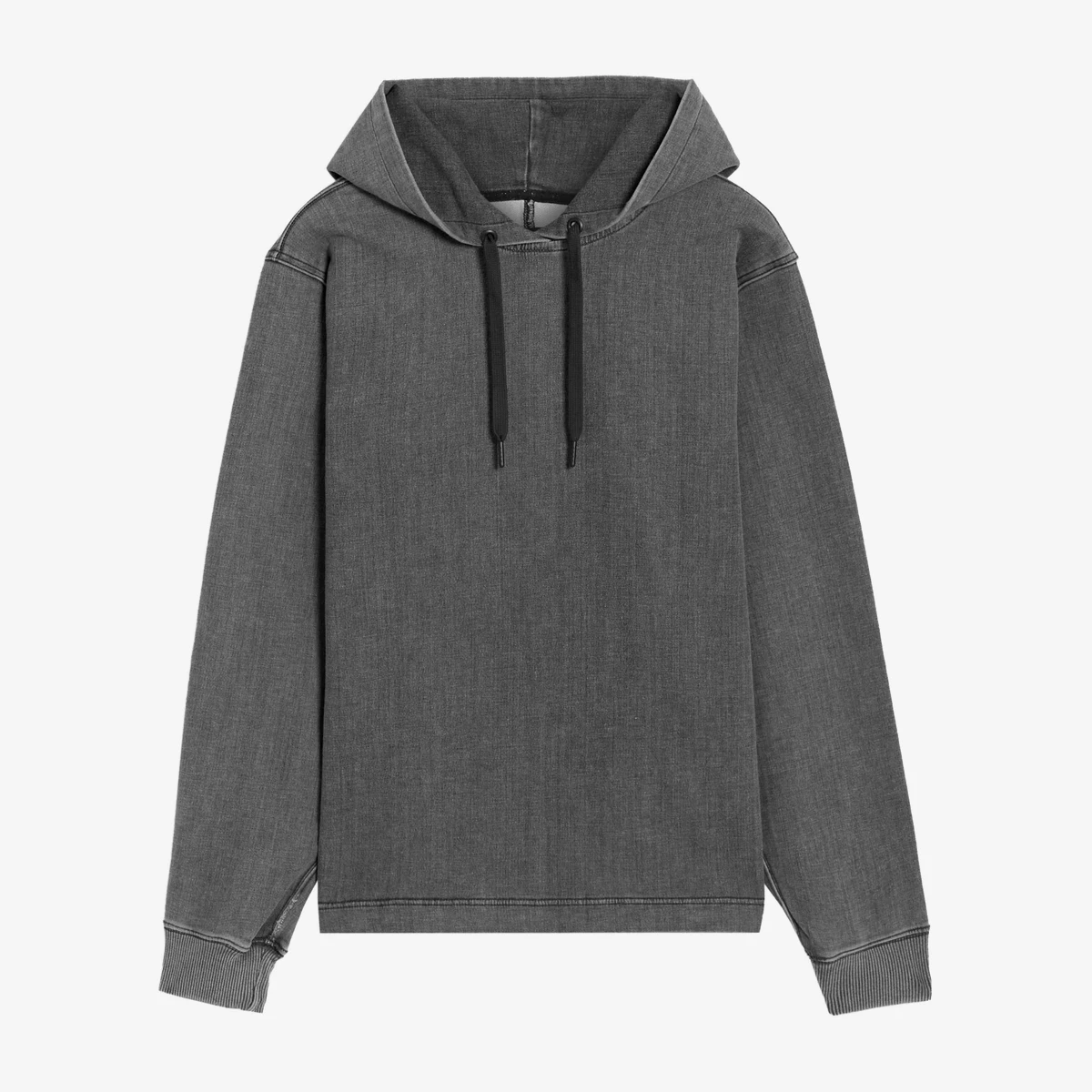 Rag & Bone Stride Faded French Terry Cotton-Blend Hoodie in Charcoal