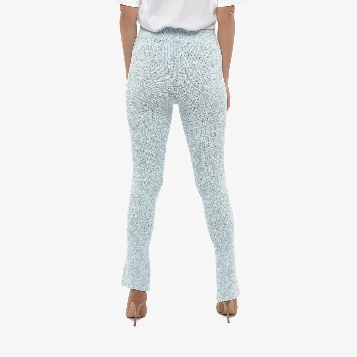 Terry-Cotton Flared Pants ALICIANA with Ankle Split ხედი 2