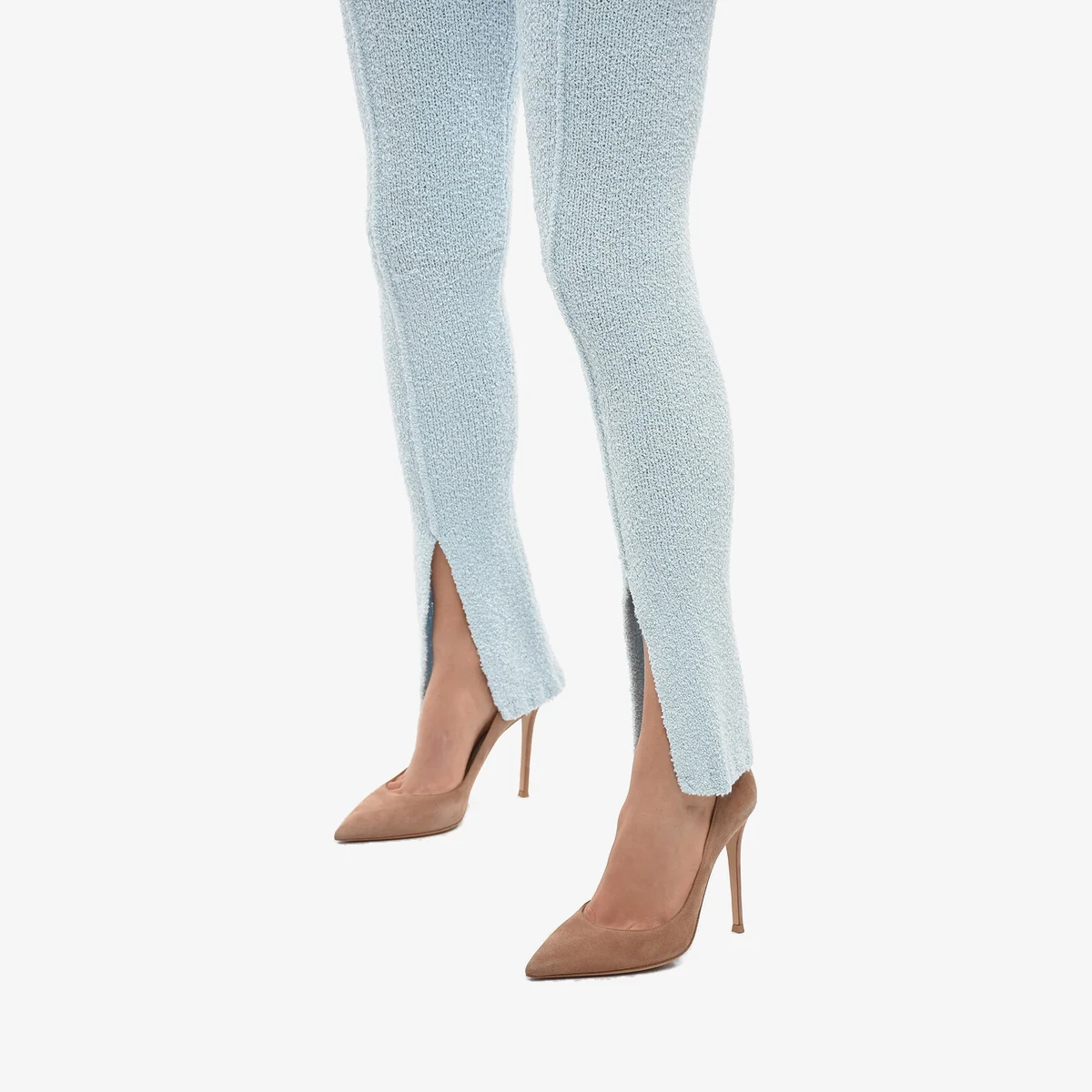 Terry-Cotton Flared Pants ALICIANA with Ankle Split ხედი 3