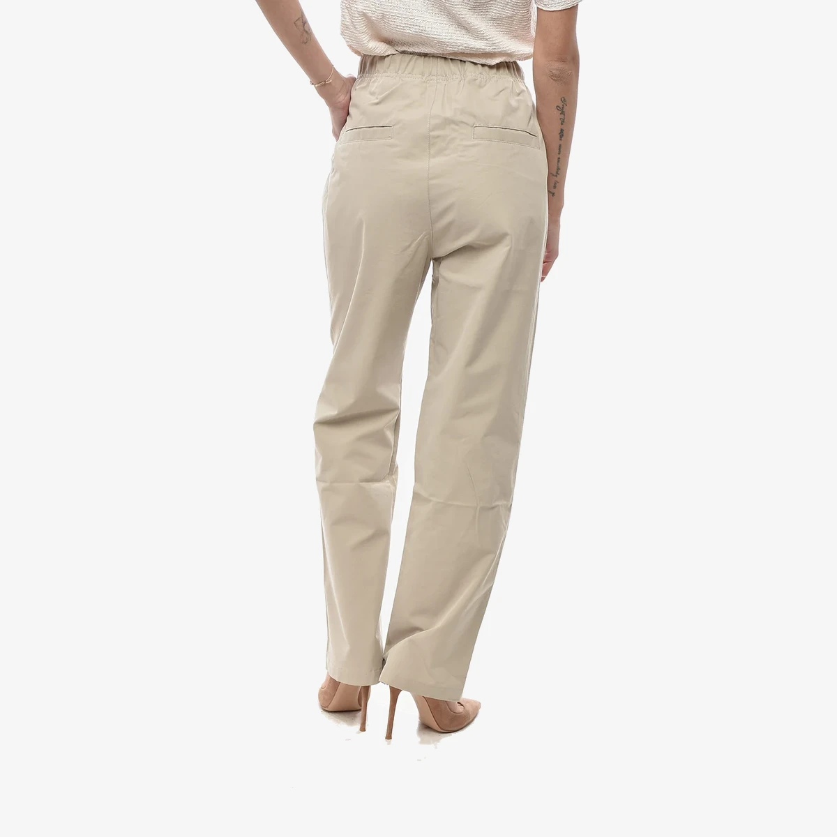 Cotton-Blend Pants with Elastic Waist вид 2