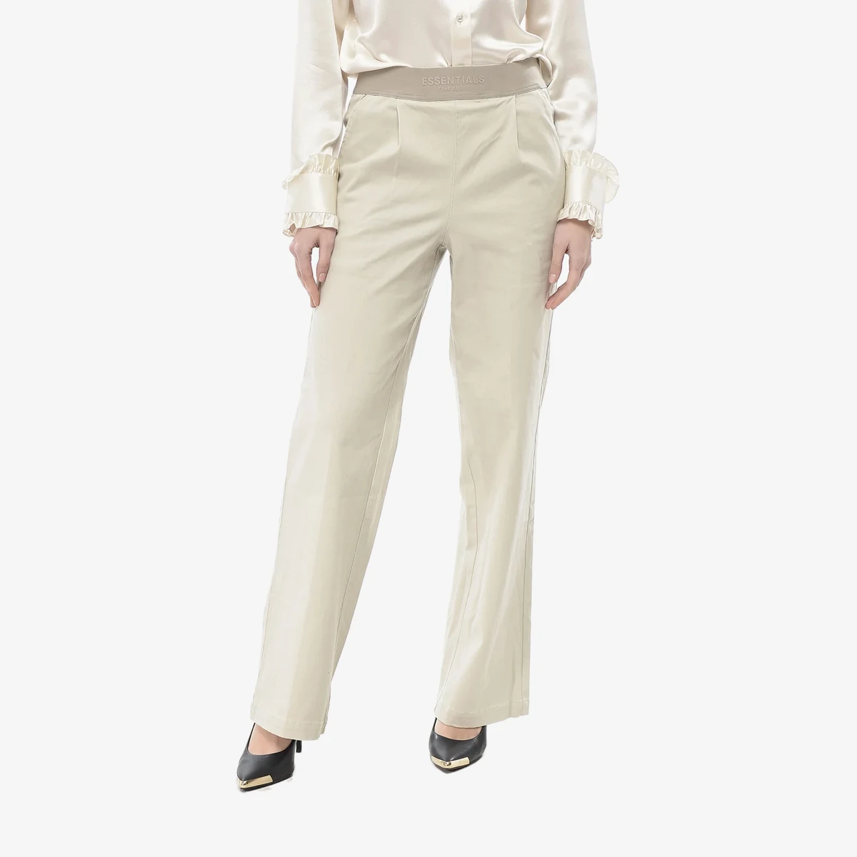 Fear of God ESSENTIALS Single-Pleat Pants With Elastic Waist in Beige