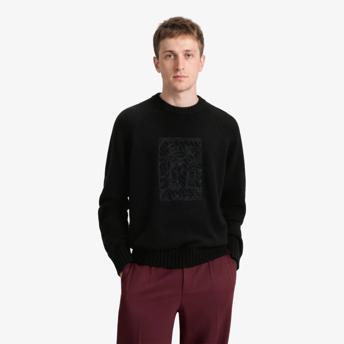 HUGO Souveau Relaxed Fit Pullover in Black