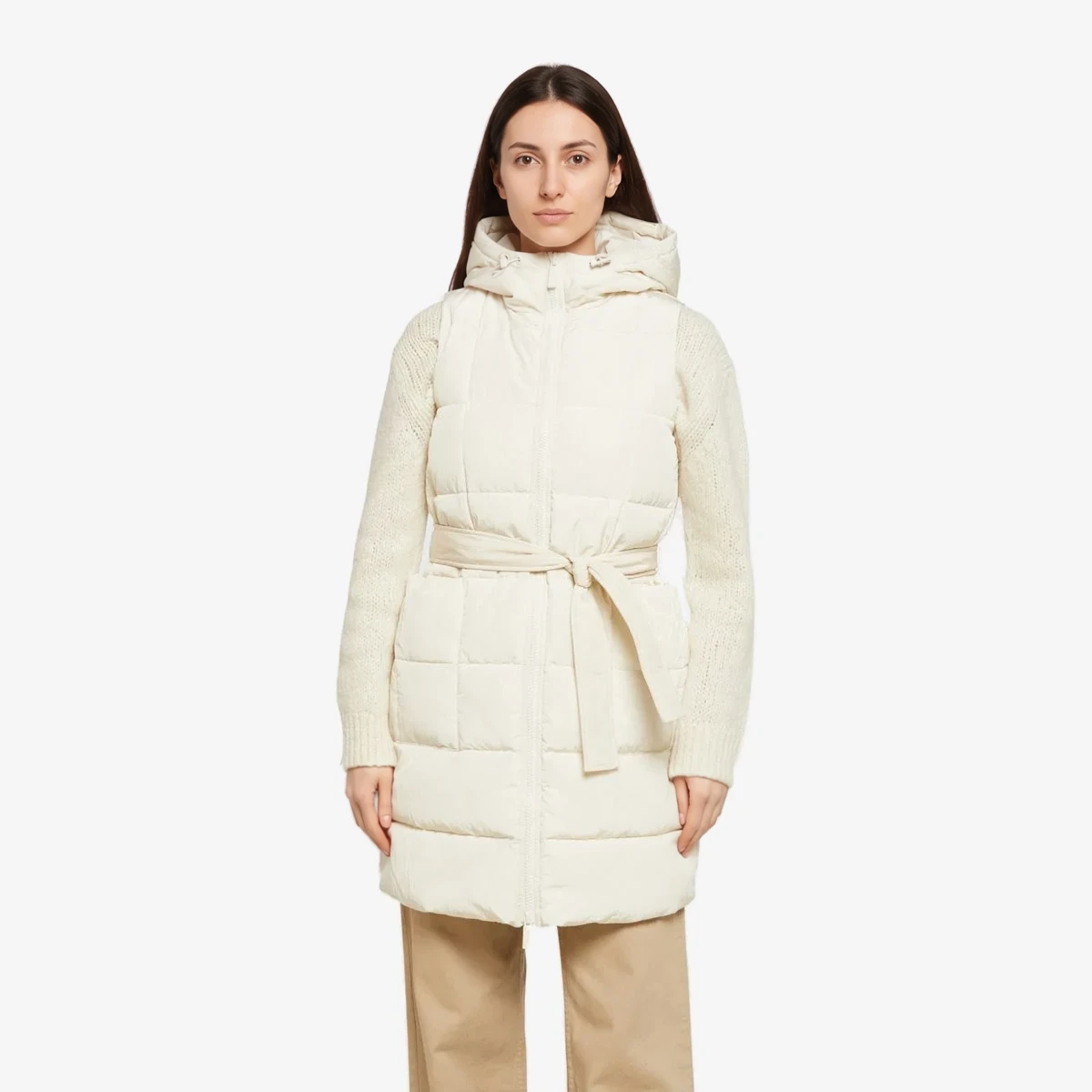 Armani Exchange Quilted gilet in Ecru