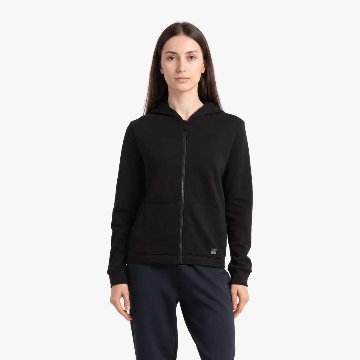 Armani Exchange Hooded sweat jacket in Black