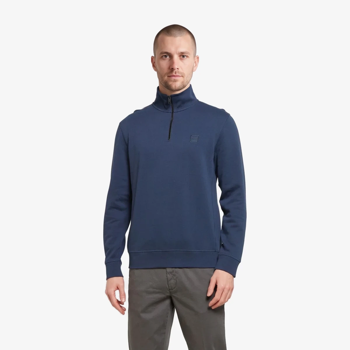 Boss Orange Zetrust Half-Zip Sweatshirt in Blue