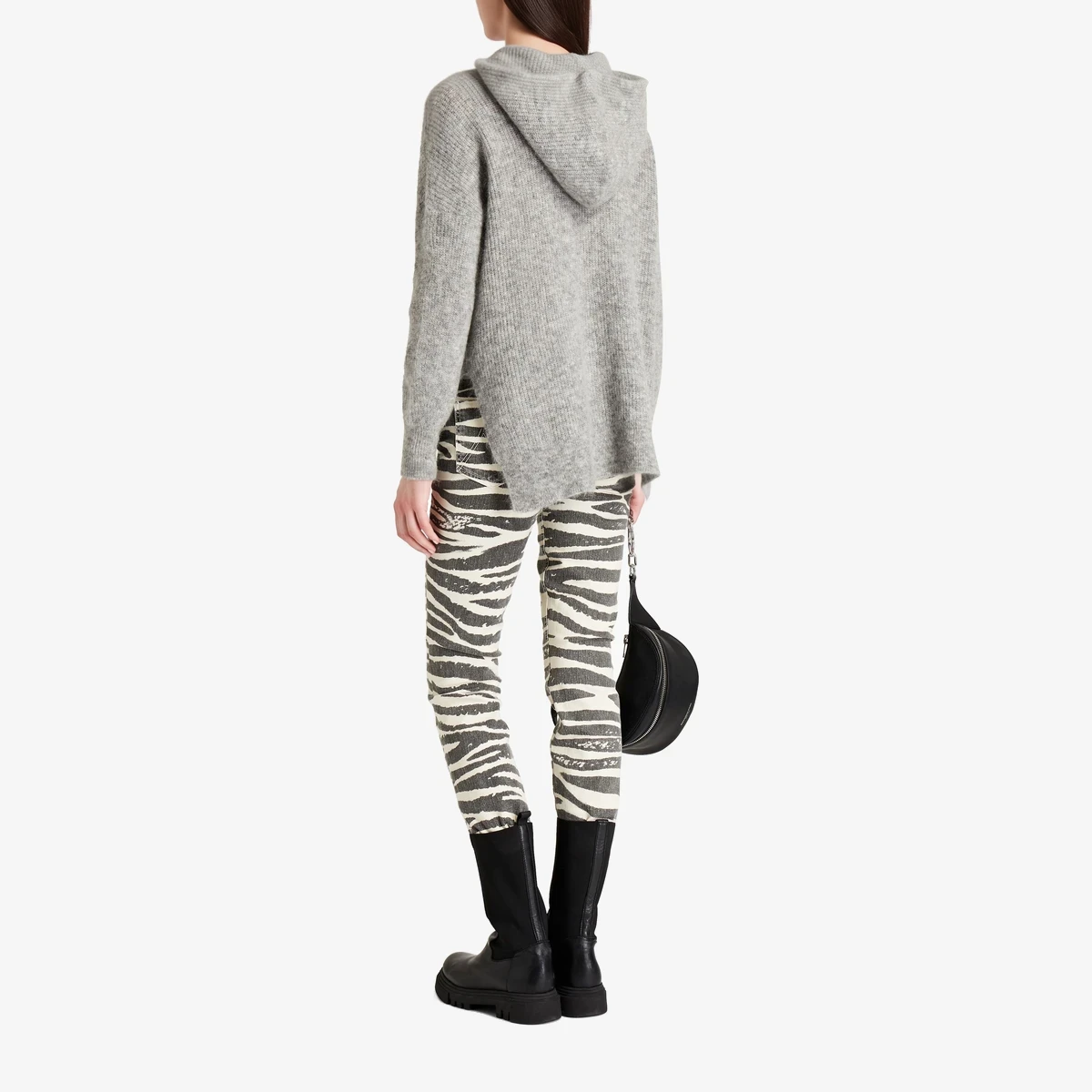 Mèlange Printed Knitted Hoodie ხედი 3