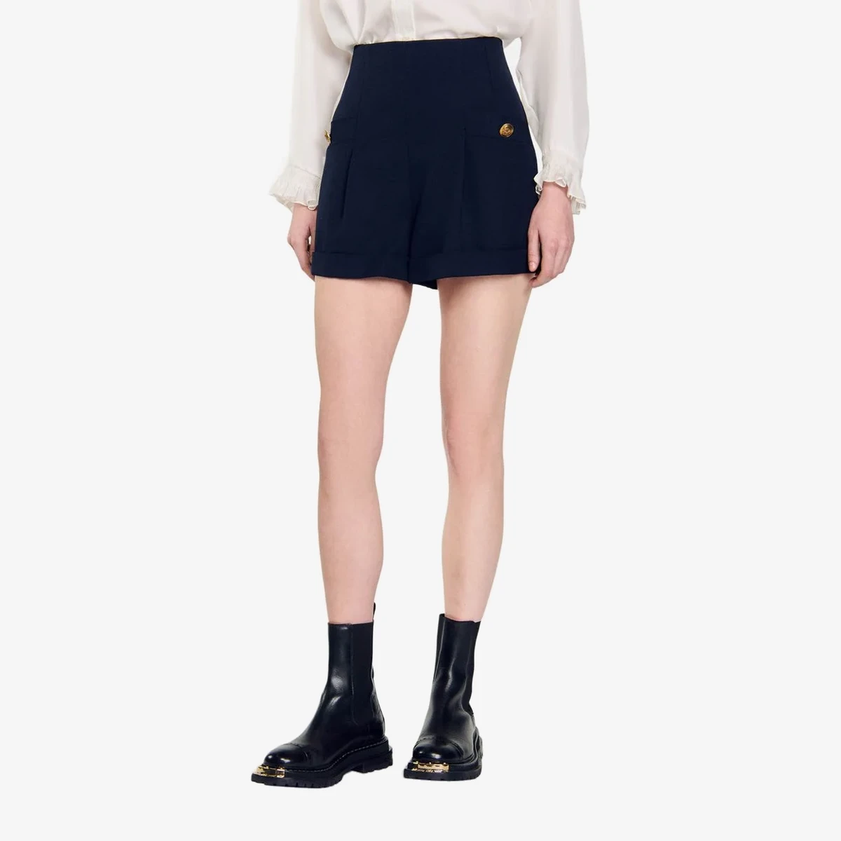 Sandro Wool-blend shorts H20Siena in Navy