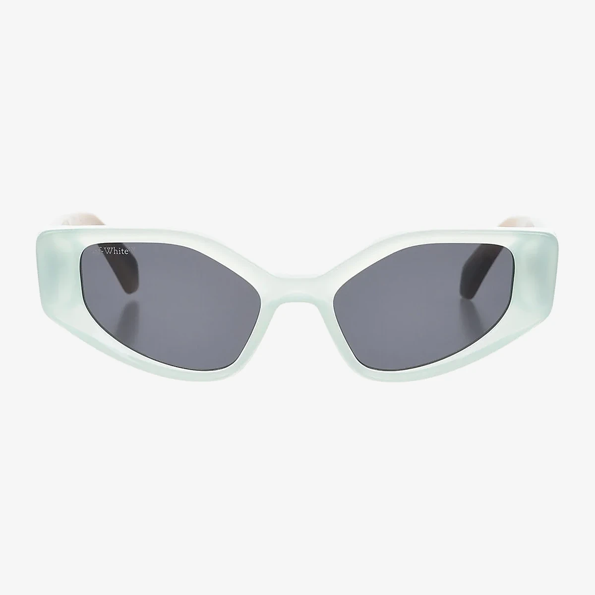 Off-White Cat-Eye Sunglasses MEMPHIS with Marble-Effect Temples in Green