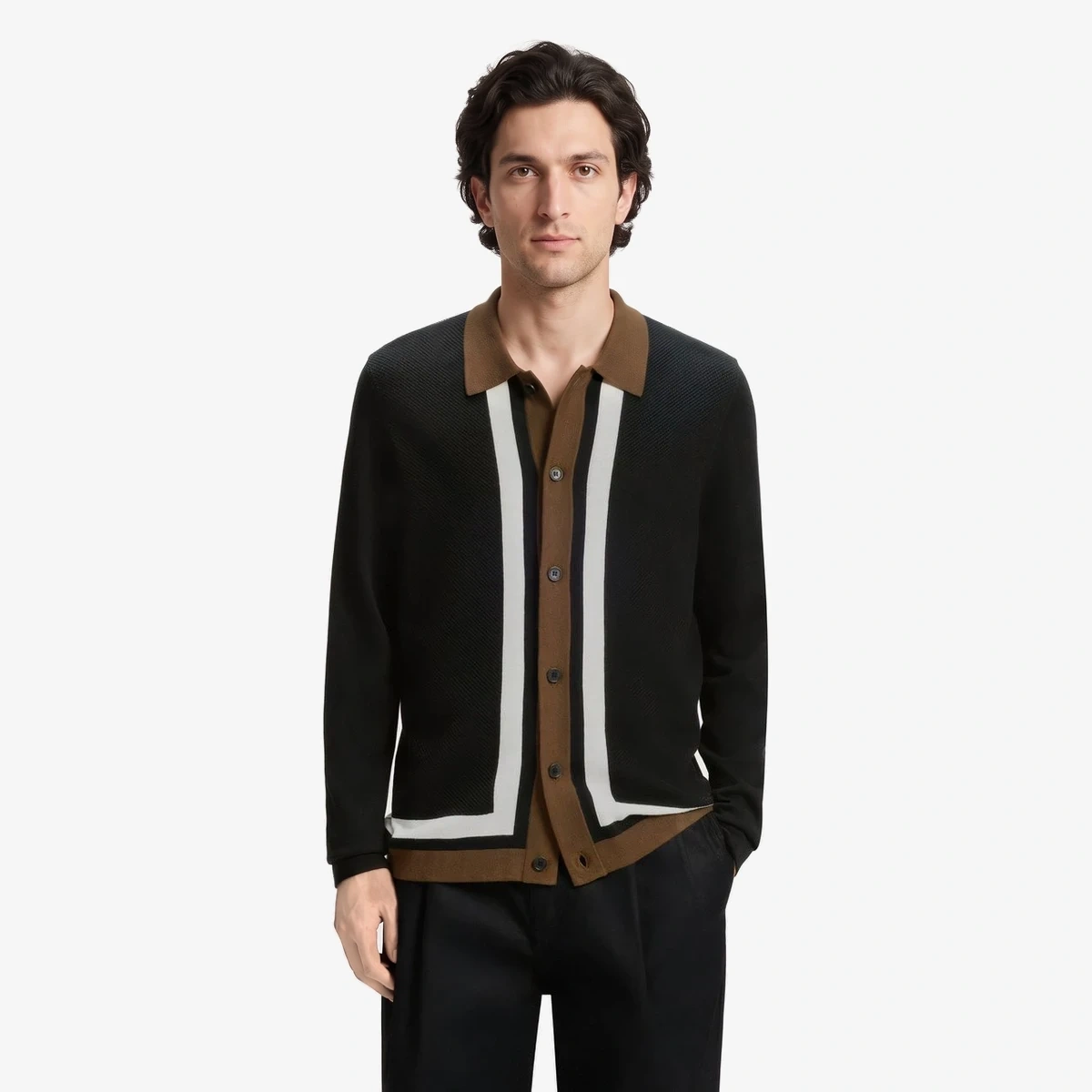 HUGO Splon Relaxed Fit Knit Cardigan in Multicolour