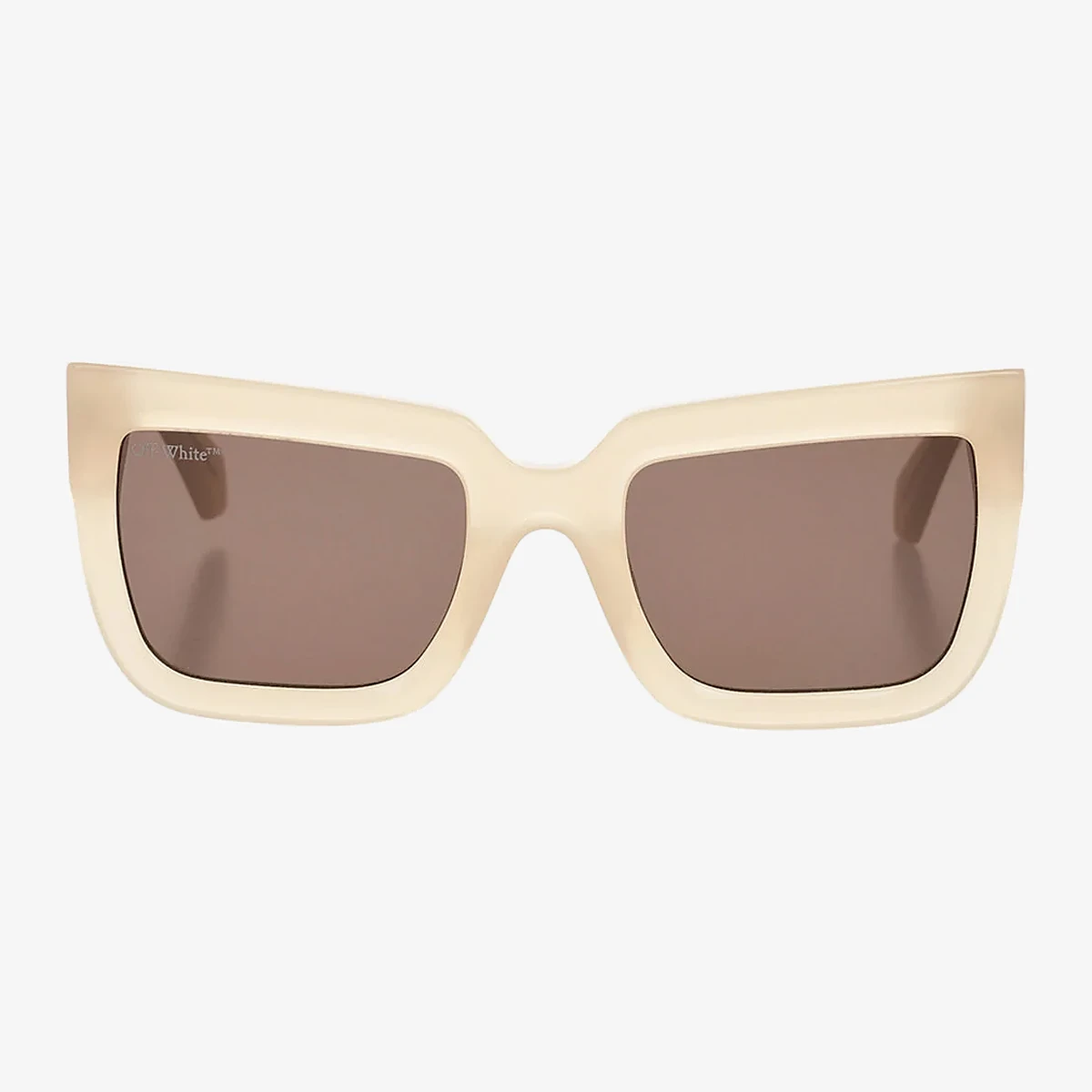 Off-White Square Sunglasses FIRENZE with Logo Temples in Beige