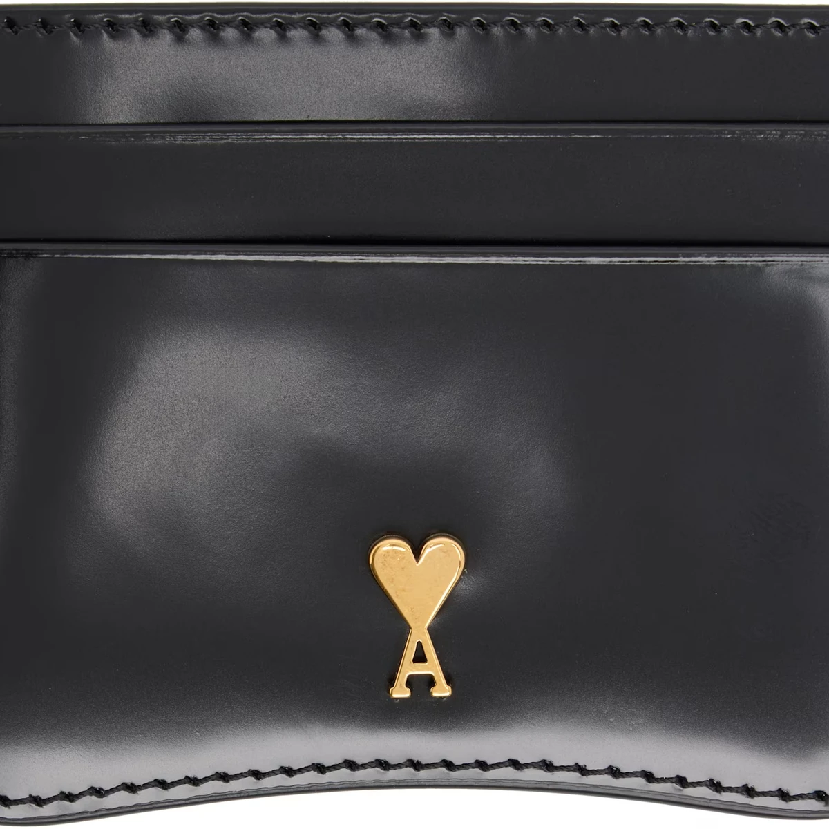 AMI Paris Black Paris Paris Card Holder in Black