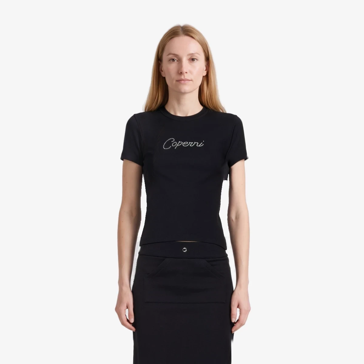 Coperni Black Baby Crystal T-shirt in Black