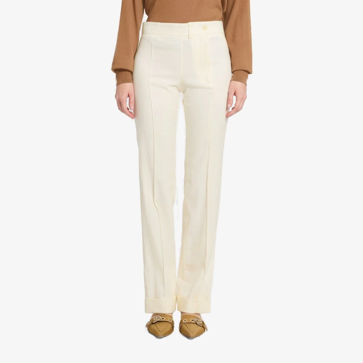 Jacquemus Linen trousers Pantalon Fresa in Off-White
