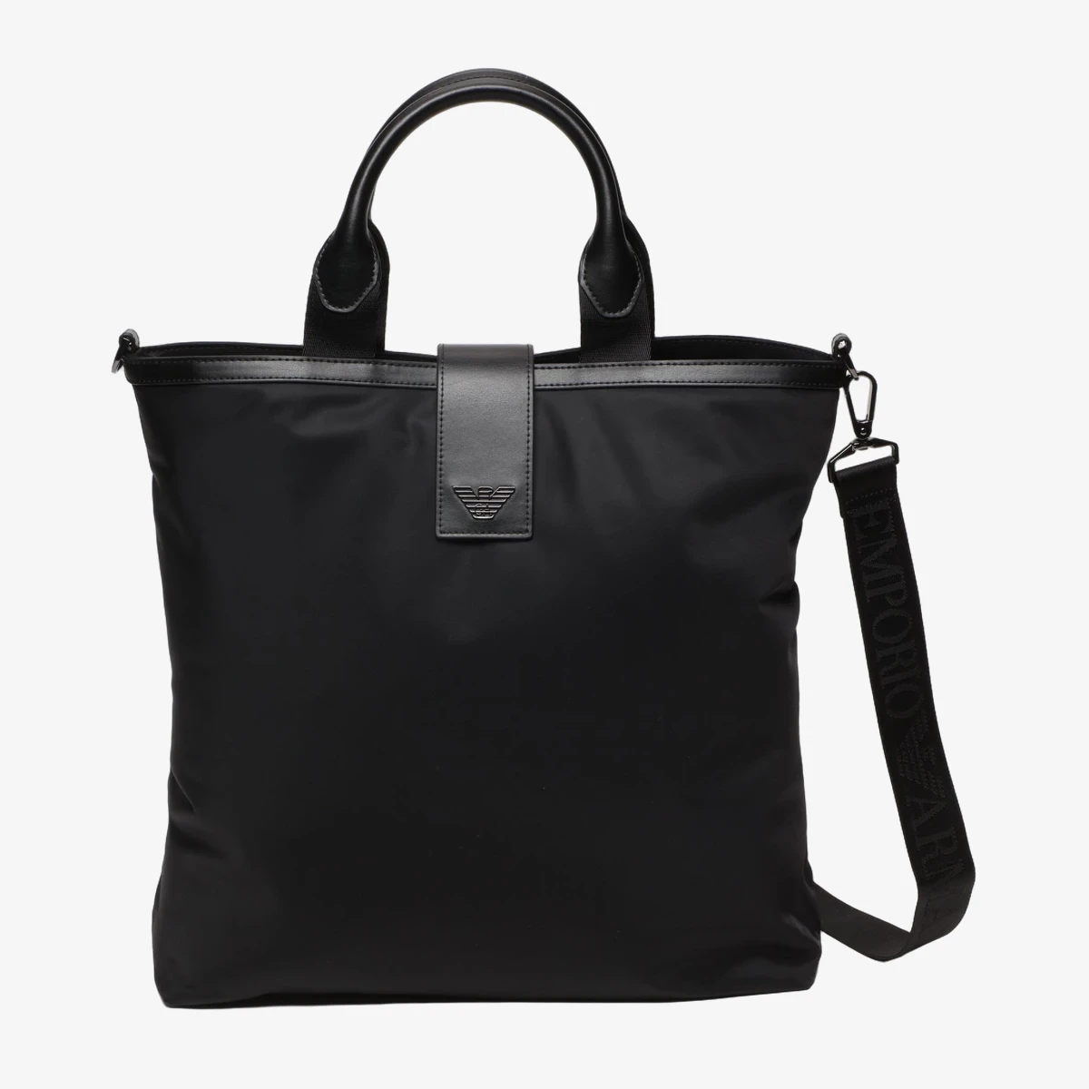 EMPORIO ARMANI Shopper Leather Bag in Black