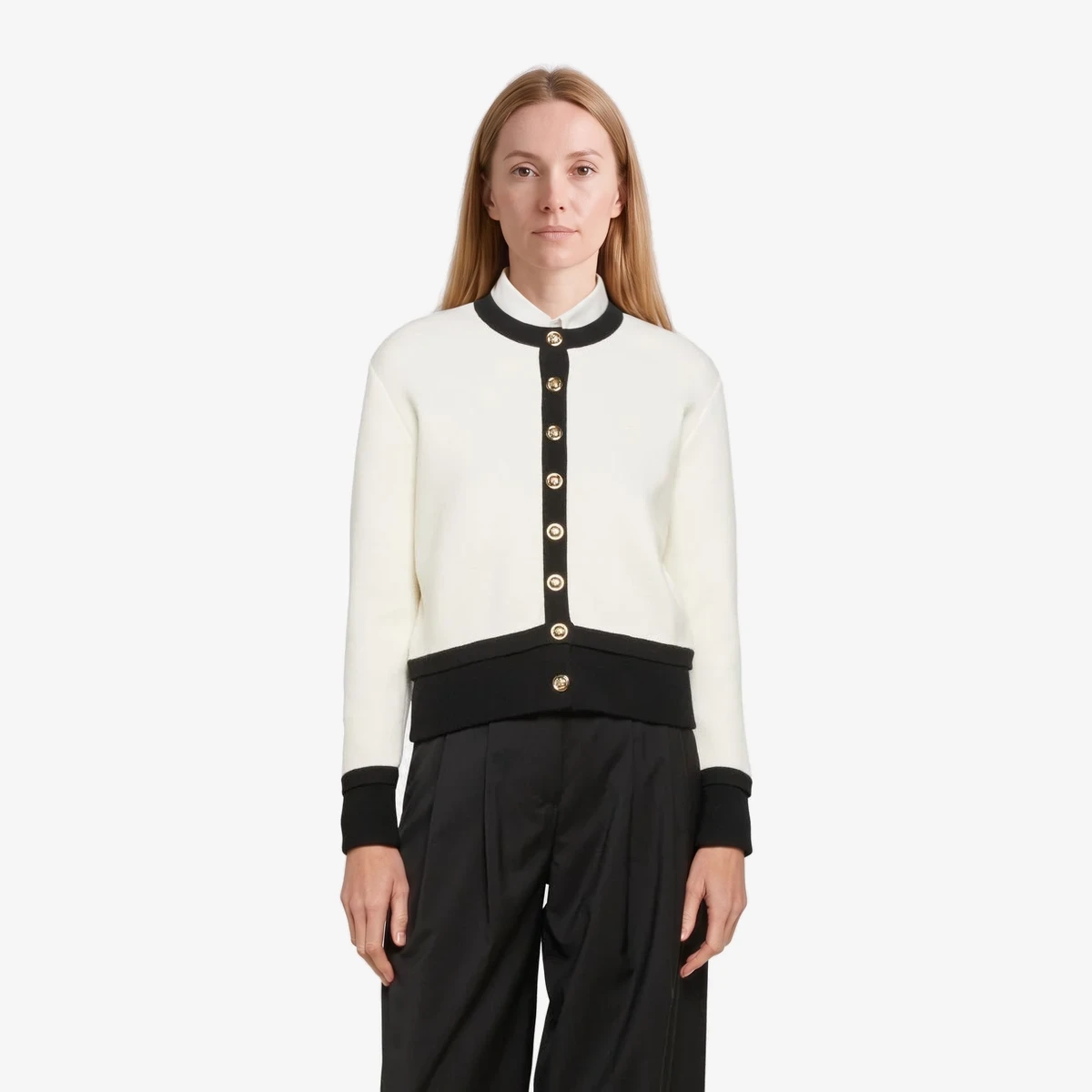 Sandro Wool-blend cardigan Monaco in Ecru