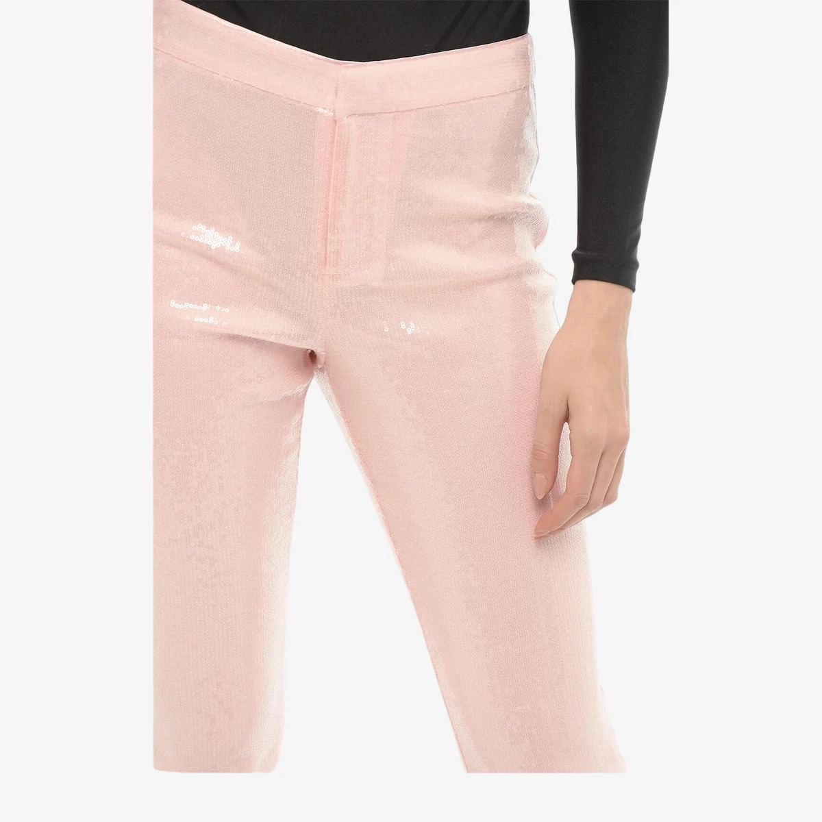 Bootcut Pants with Sequins and Ankle Zip вид 3