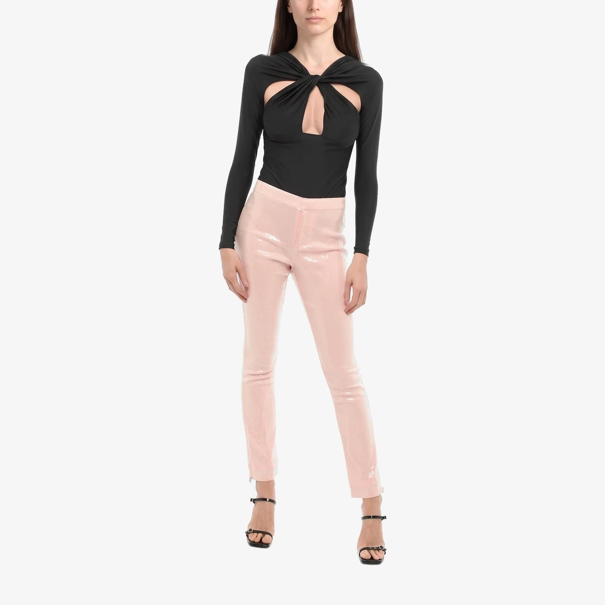 Bootcut Pants with Sequins and Ankle Zip вид 4