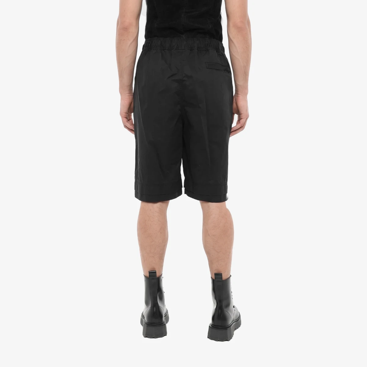 44 LABEL GROUP Solid-Color Shorts with Embossed Monogram in Black