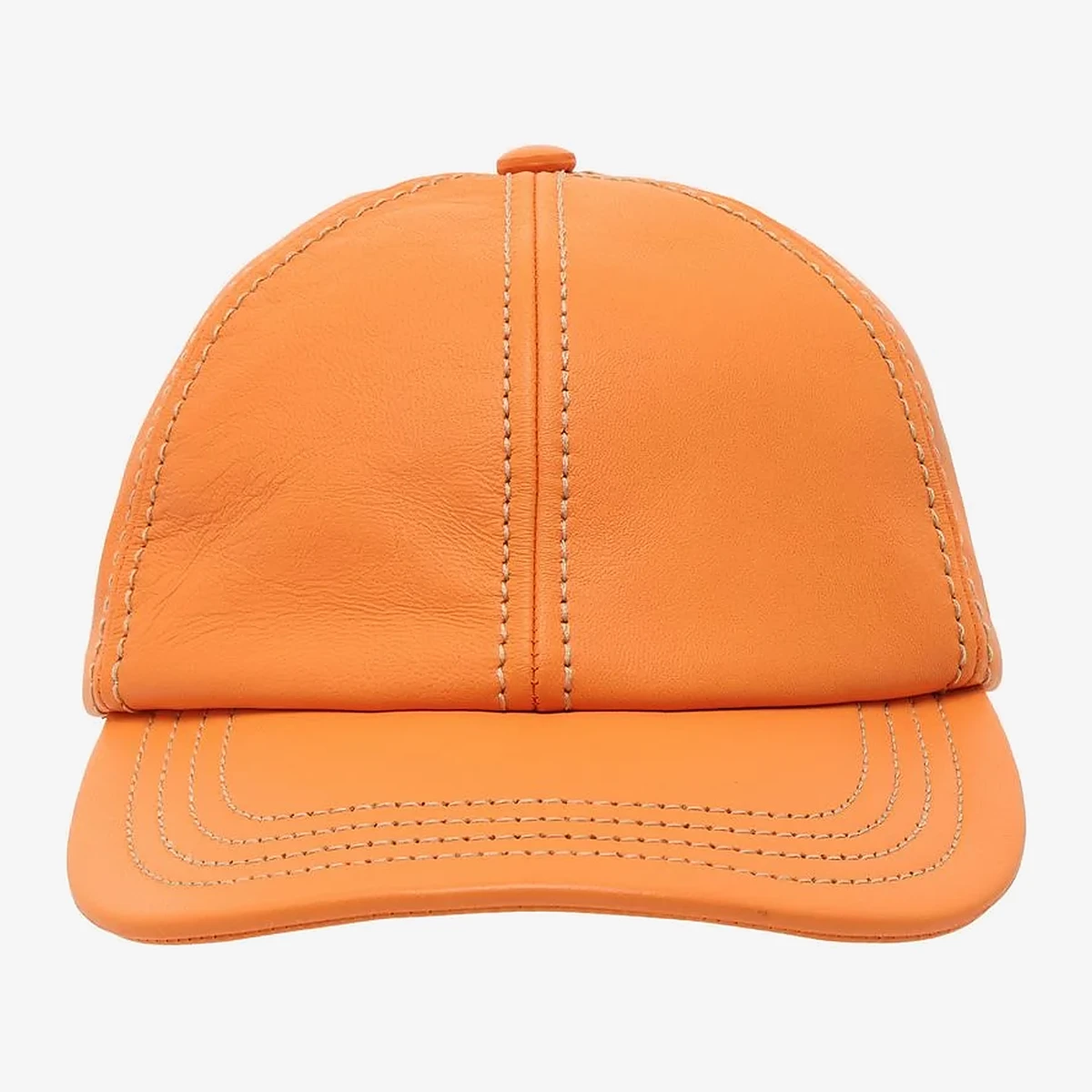Jacquemus Leather cap in Orange