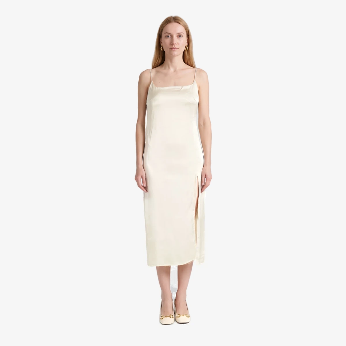 Jacquemus Satin dress in Ecru