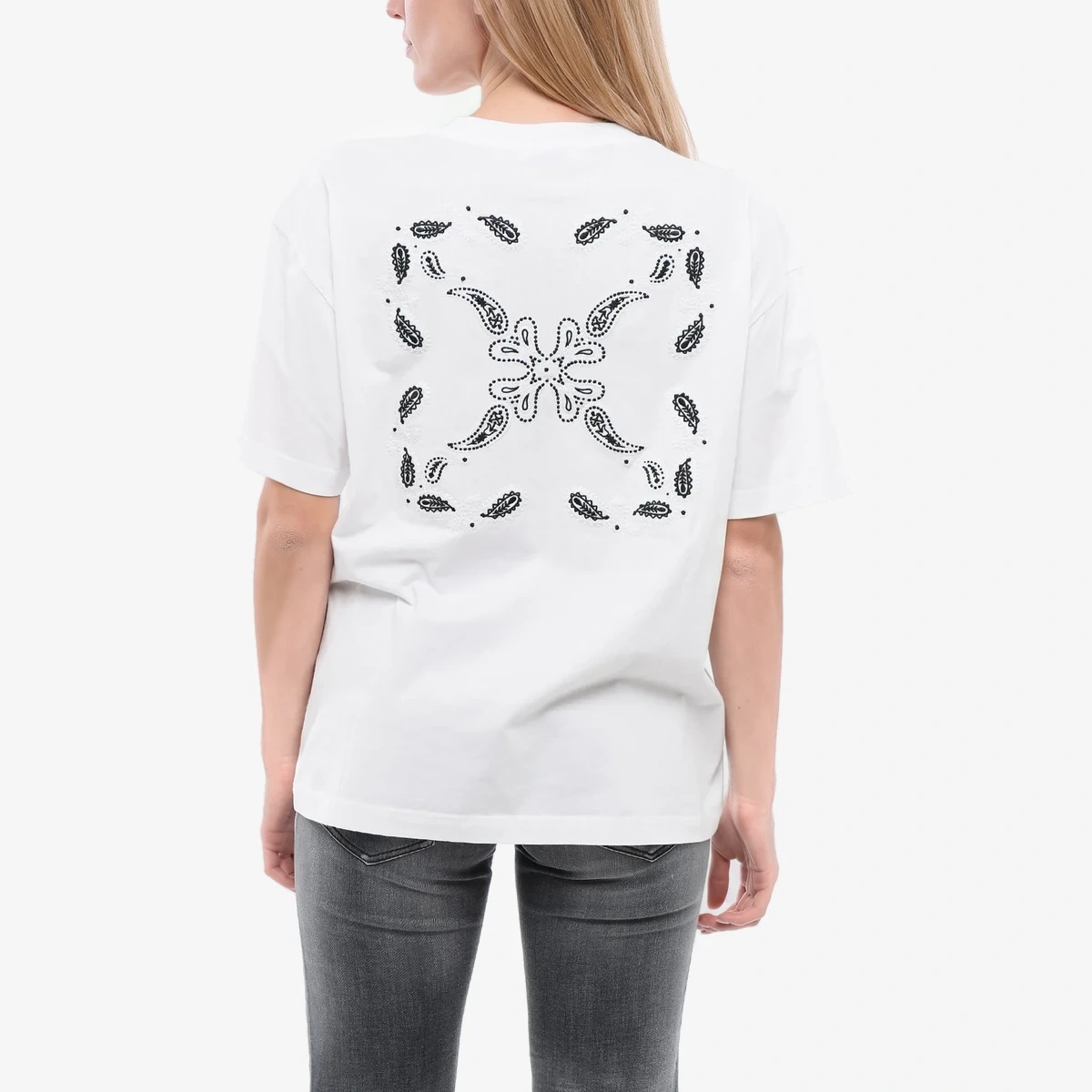 Crewneck T-Shirt BANDANA ARROW Embroidered view 2