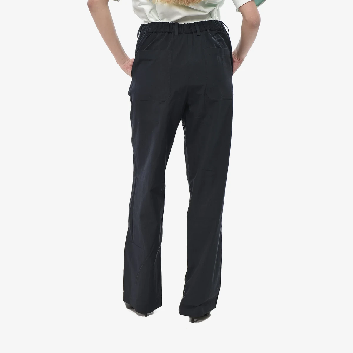 Cotton-Blend Trousers with Ankle Zip вид 2