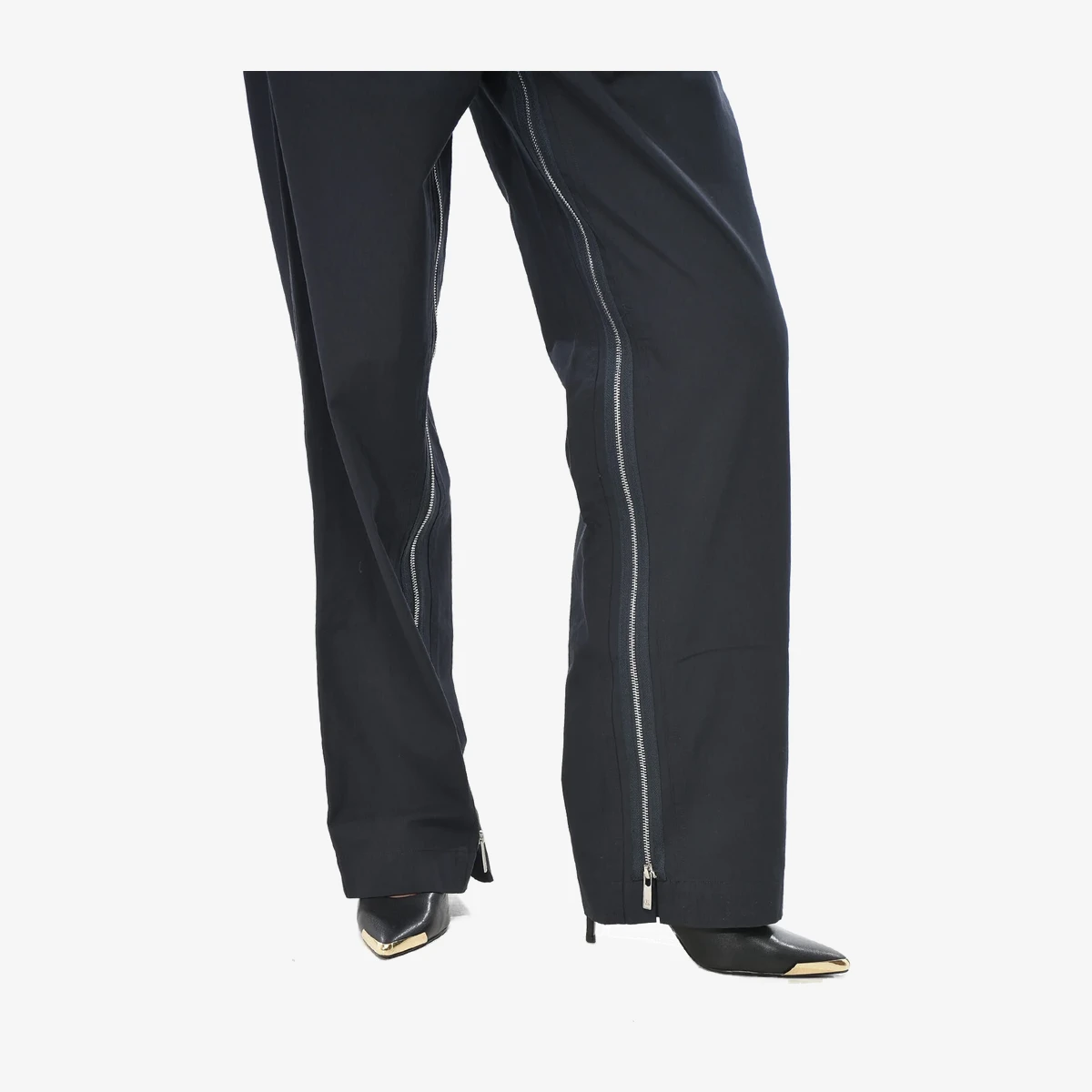 Cotton-Blend Trousers with Ankle Zip вид 3