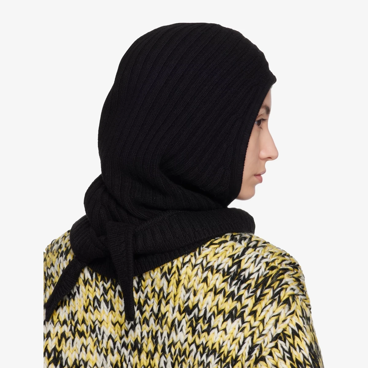 Black Wool Mix Balaclava view 2
