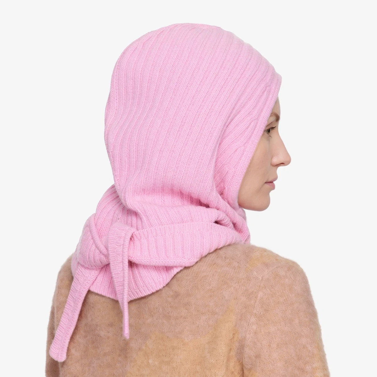 Pink Wool Mix Balaclava вид 2