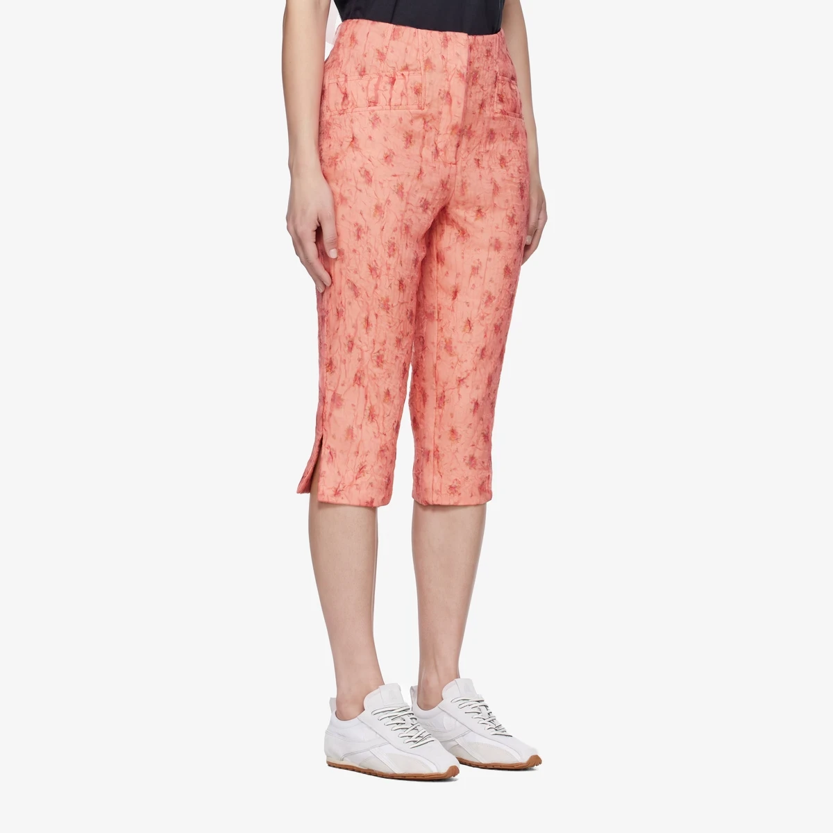 Pink Shibori Organza Capri Trousers view 2