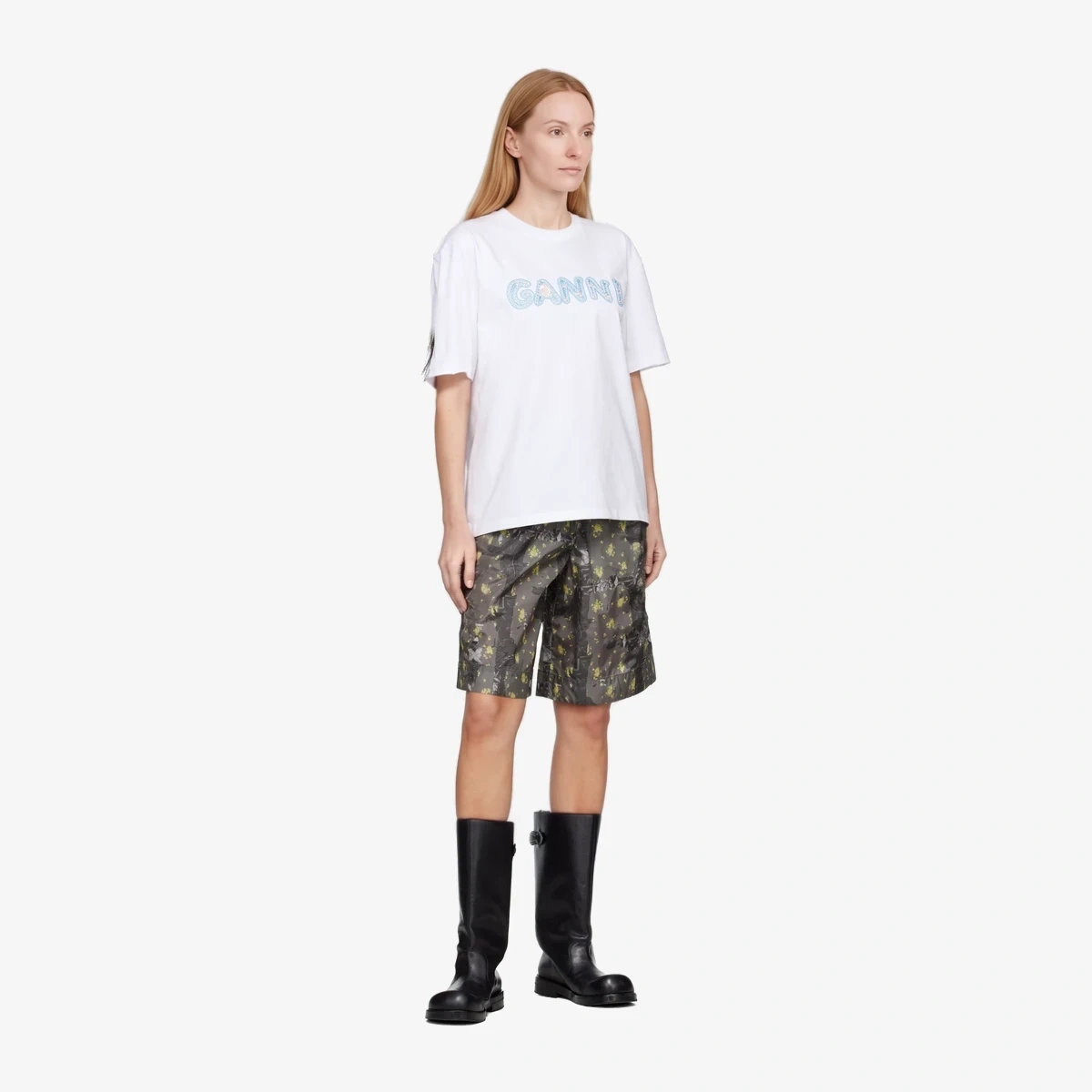 Gray Printed Flyweight Nylon Boy Shorts view 4