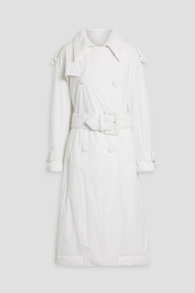 MM6 Maison Margiela Double-Breasted Padded Cotton Trench Coat in White